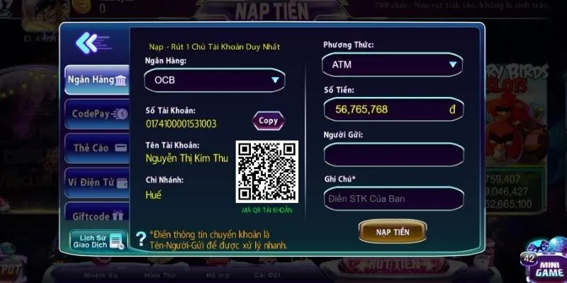 rút tiền tài xỉu 789club